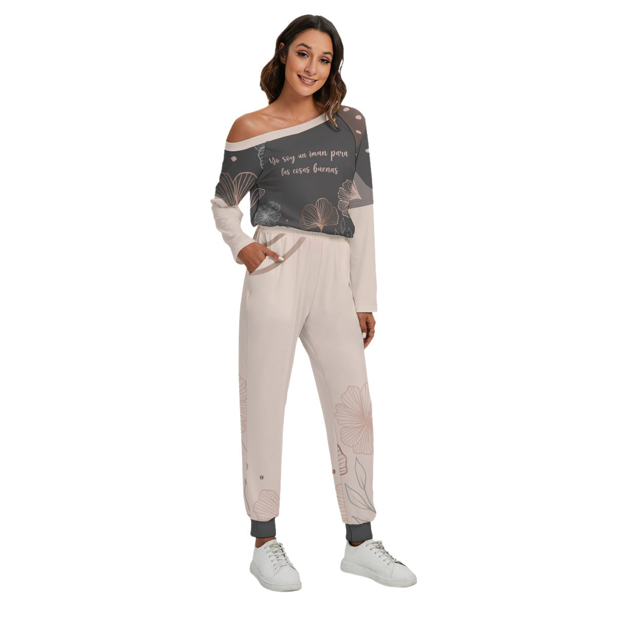 AFIRMACIONES CON PROPÓSITO OFF-SHOULDER JUMPSUIT