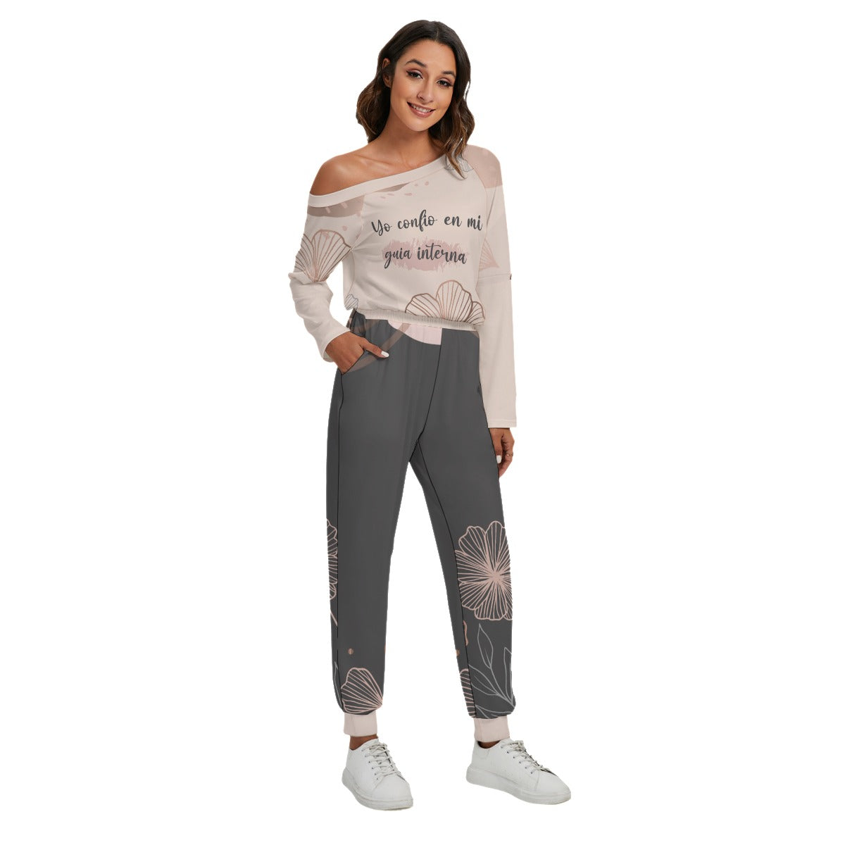 AFIRMACIONES CON PROPÓSITO OFF-SHOULDER JUMPSUIT