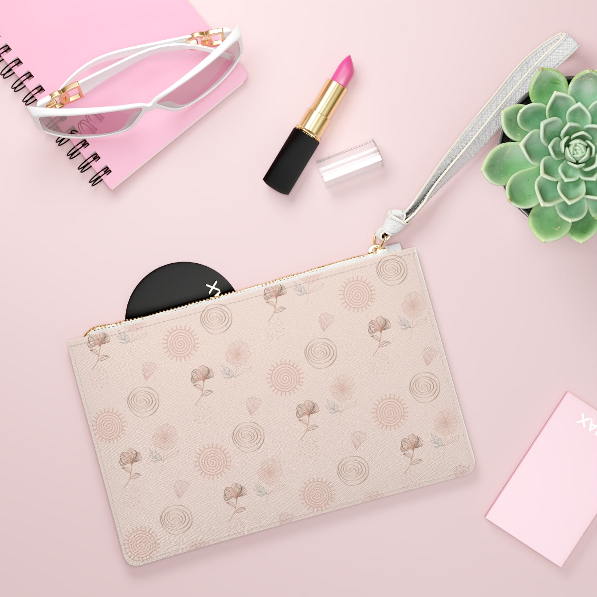 AFIRMACIONES CON PROPÓSITO AWAKEN VIBRATIONS PINK CLUTCH BAG