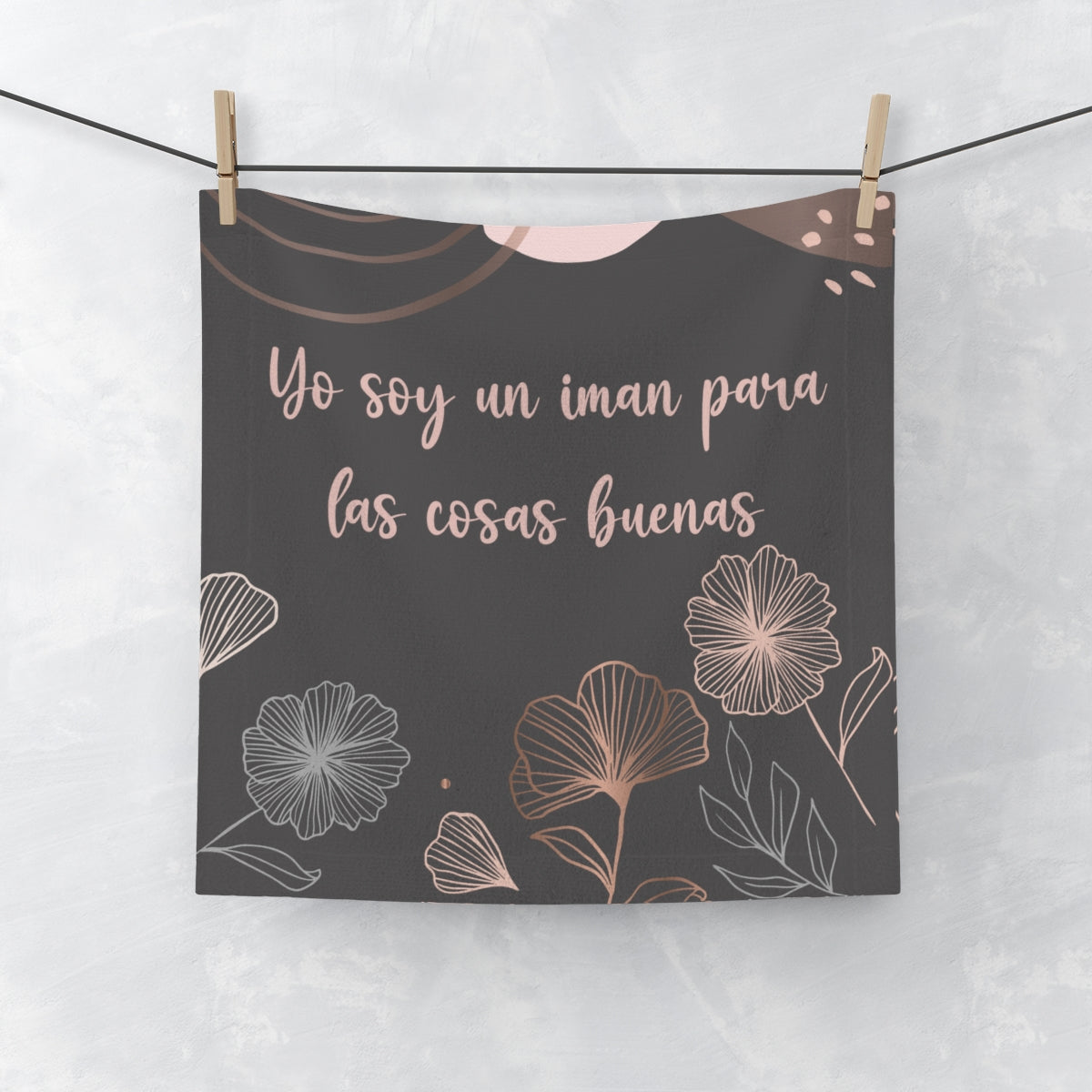 AFIRMACIONES CON PROPÓSITO CUSTOMIZED FACE TOWEL - GRAY