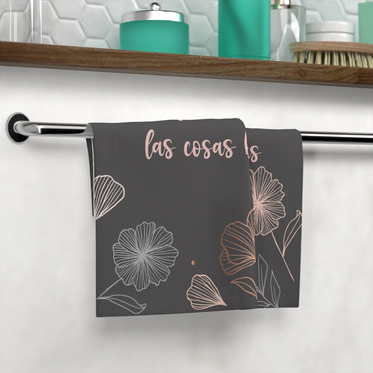 AFIRMACIONES CON PROPÓSITO CUSTOMIZED FACE TOWEL - GRAY