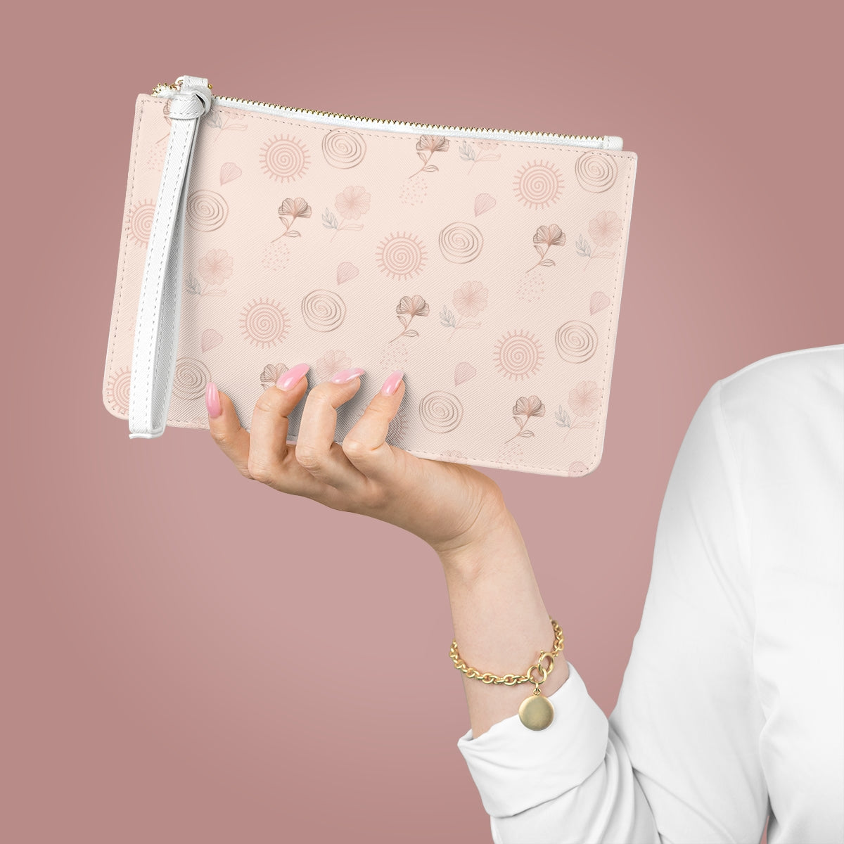AFIRMACIONES CON PROPÓSITO AWAKEN VIBRATIONS PINK CLUTCH BAG