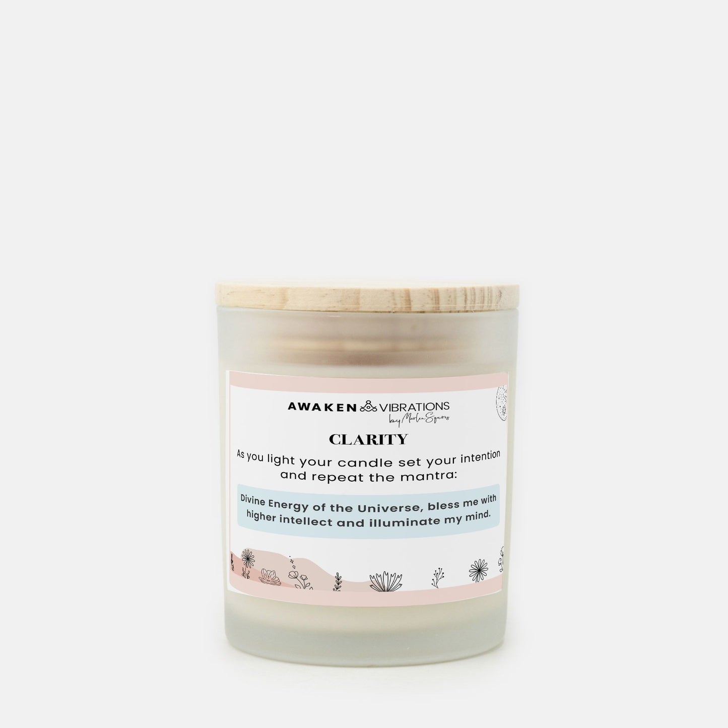 Clarity Candle Frosted Glass (Hand Poured 11 oz)