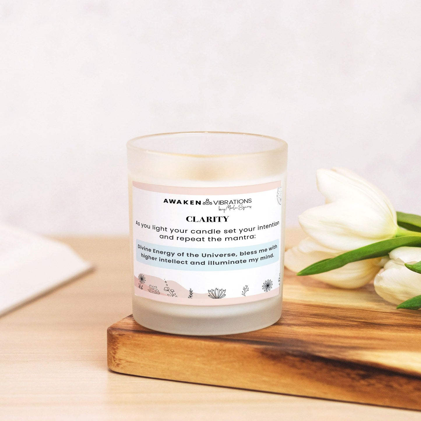 Clarity Candle Frosted Glass (Hand Poured 11 oz)