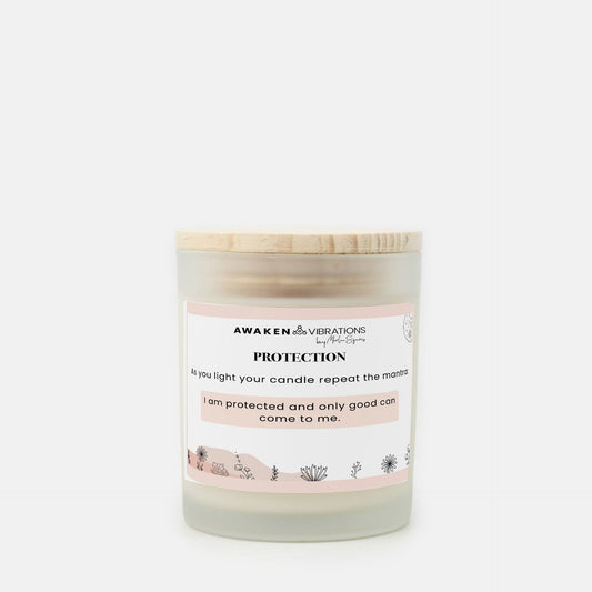 Protection Candle Frosted Glass (Hand Poured 11 oz)